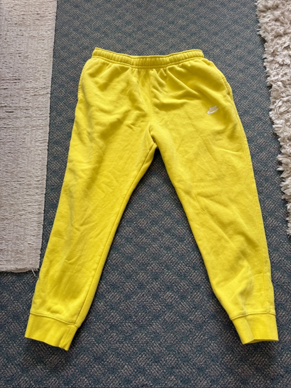 Nike Men's Yellow Fleece Joggers